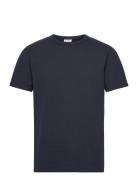 Slhsander Seersucker Ss O-Neck Tee Navy Selected Homme