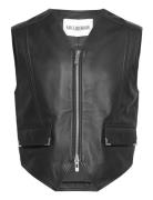 Leather Cargo Vest Black HAN Kjøbenhavn