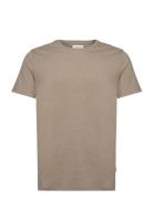 Mouliné O-Neck Tee S/S Brown Lindbergh