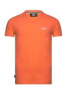 Essential Logo Emb Vee Tee Orange Superdry