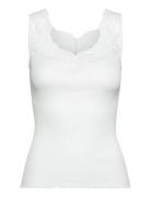 Silk Top W/ Lace White Rosemunde