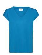 Vimodala V-Neck S/S Top - Noos Blue Vila