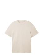 Relaxed Structured T-Shirt Cream Tom Tailor