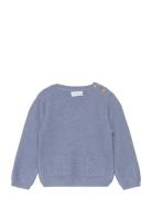 Knit Pockets Sweater Blue Mango