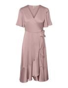 Yasthea 2/4 Midi Wrap Dress S. Noos Pink YAS