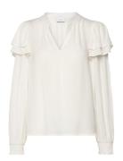 Vitheo L/S Flounce Top White Vila