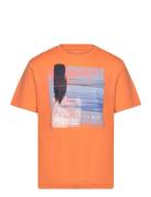 Printed T-Shirt Orange Tom Tailor