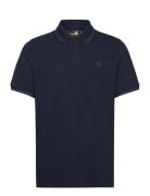 Millers River Tipped Pique Short Sleeve Polo Dark Sapphire Blue Timber...