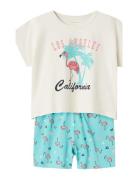 Nkfnightset Cap Pool Blue Flamingo Noos White Name It