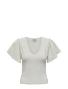 Onlkendra Ss V-Neck Knt White ONLY