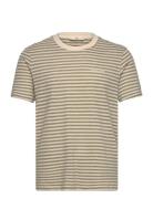 Akrod S/S Cot/Linen Stripe Tee Green Anerkjendt