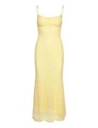 Adoni Mesh Midi Dress Yellow Bardot