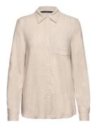 Vmvera Ls Linen Over D Shirt Beige Vero Moda