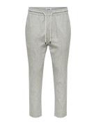 Onslinus Crop 0136 Stripe Linen Pant Beige ONLY & SONS