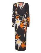 Print Midi Wrap Dress Black ROTATE Birger Christensen