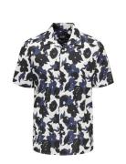 Onstrev Reg Ctn Lin Aop Ss Shirt Noos Navy ONLY & SONS