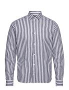 Jamie Cotton Linen Striped Shirt Ls Navy Clean Cut Copenhagen