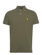 Custom Slim Fit Mesh Polo Shirt Khaki Polo Ralph Lauren