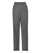 Pleated Wool Twill Straight Pant Grey Lauren Ralph Lauren