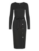 Belted Rib-Knit Dress Black Lauren Ralph Lauren