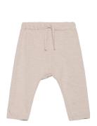 Trousers Slub Solid Beige Lindex