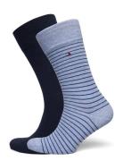 Th Men Small Stripe Sock 2P Blue Tommy Hilfiger