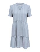 Onltiri-Caro S/S V-Neck Lin Dress Cc Pnt Blue ONLY