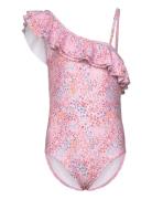 Swimsuit Shoulder, Aop Pink Color Kids