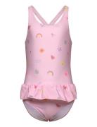 Swimsuit W. Skirt, Aop Pink Color Kids