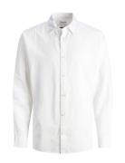 Jjesummer Linen Blend Shirt Ls Sn White Jack & J S