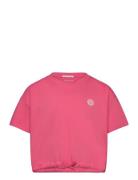 Cropped T-Shirt With Badge Pink Tom Tailor