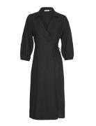 Mschjovene Ginia 3/4 Wrap Dress Black MSCH Copenhagen