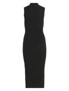 Vistylie High-Neck S/L Rib Knit Dress Black Vila