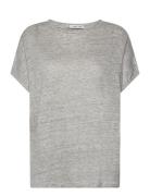 100% Linen T-Shirt Grey Mango