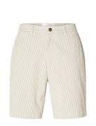 Slhregular-Karl Seersucker Shorts Cream Selected Homme