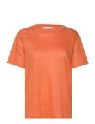 Linen Ss T-Shirt Orange GANT