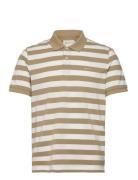 Stripe Ss Pique Polo Beige GANT