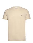 Slim Pique Ss T-Shirt Beige GANT