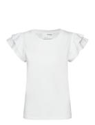 Slfcamila Ss Ruffle Tee White Selected Femme