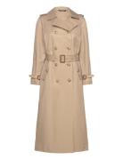 Belted Cotton-Blend Maxi Trench Coat Beige Lauren Ralph Lauren