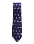 Blue Orange Triple Square Silk Tie Navy AN IVY