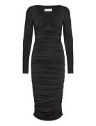 Elle Heart Shaped Jersey Midi Dress Black Malina