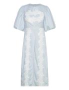 Rudy Embroidered Linen Midi Dress Blue Malina