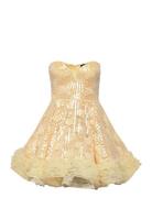 Sequins Mini Ruffle Dress Yellow ROTATE Birger Christensen