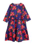 Roses Aop Woven Frill Dress Blue Mini Rodini