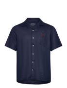 Classic Fit Linen Camp Shirt Navy Polo Ralph Lauren