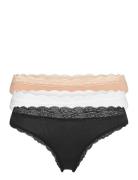 Brief 3-P Em Lace Thong Reg Co Black Lindex