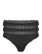 Brief 3-P Em Lace Thong Reg Co Black Lindex