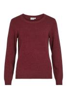 Viril O-Neck L/S Knit Top - Noos Red Vila