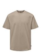 Onsfred Life Rlx Ss Tee Noos Beige ONLY & SONS